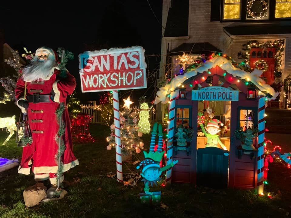 Whimsical Santa's Workshop Outdoor Scene — Christmas Light Display Ideas