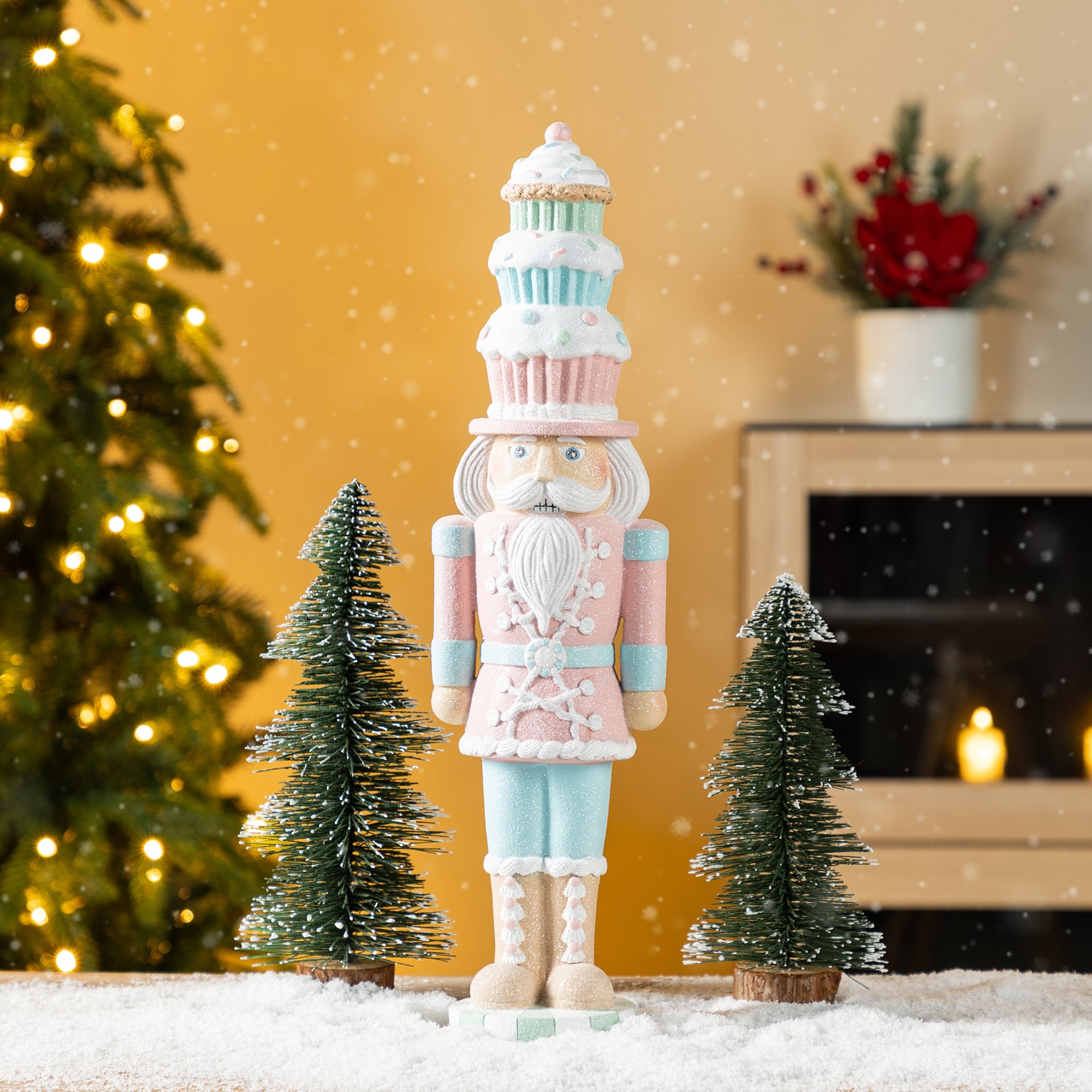 Whimsical Cupcake Nutcracker on a Festive Tabletop Whimsical Cupcake Nutcracker on a Festive Tabletop — Nutcracker Christmas Decor