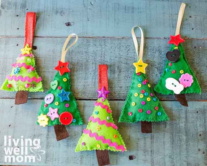 Playful Felt Christmas Tree Ornaments — DIY Christmas Ornaments