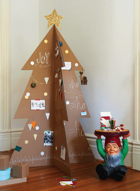 Boho Chalkboard Christmas Tree with Yarn Pom-Poms — Alternative Christmas Trees