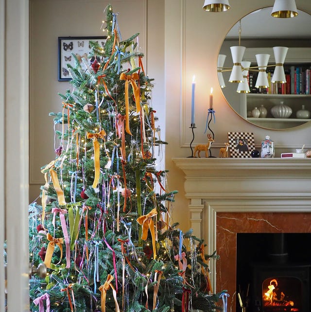Eclectic Whimsical Christmas Tree with Pastel Velvet Ribbons Eclectic Whimsical Christmas Tree with Pastel Velvet Ribbons — christmas decor trends 2026