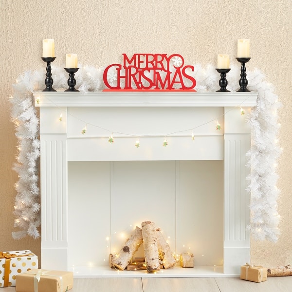 White Red Warm White Visual Idea — Christmas Lights in Garland Indoor