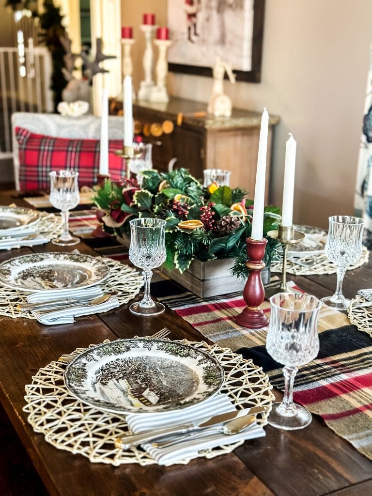 Traditional Visual Idea — Christmas Table Setting