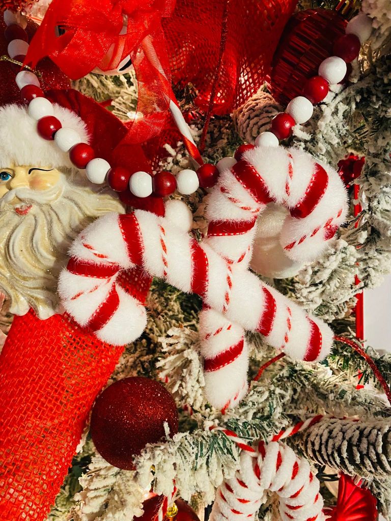 Peppermint Theme Christmas Tree Decor — Whimsical Christmas Decor