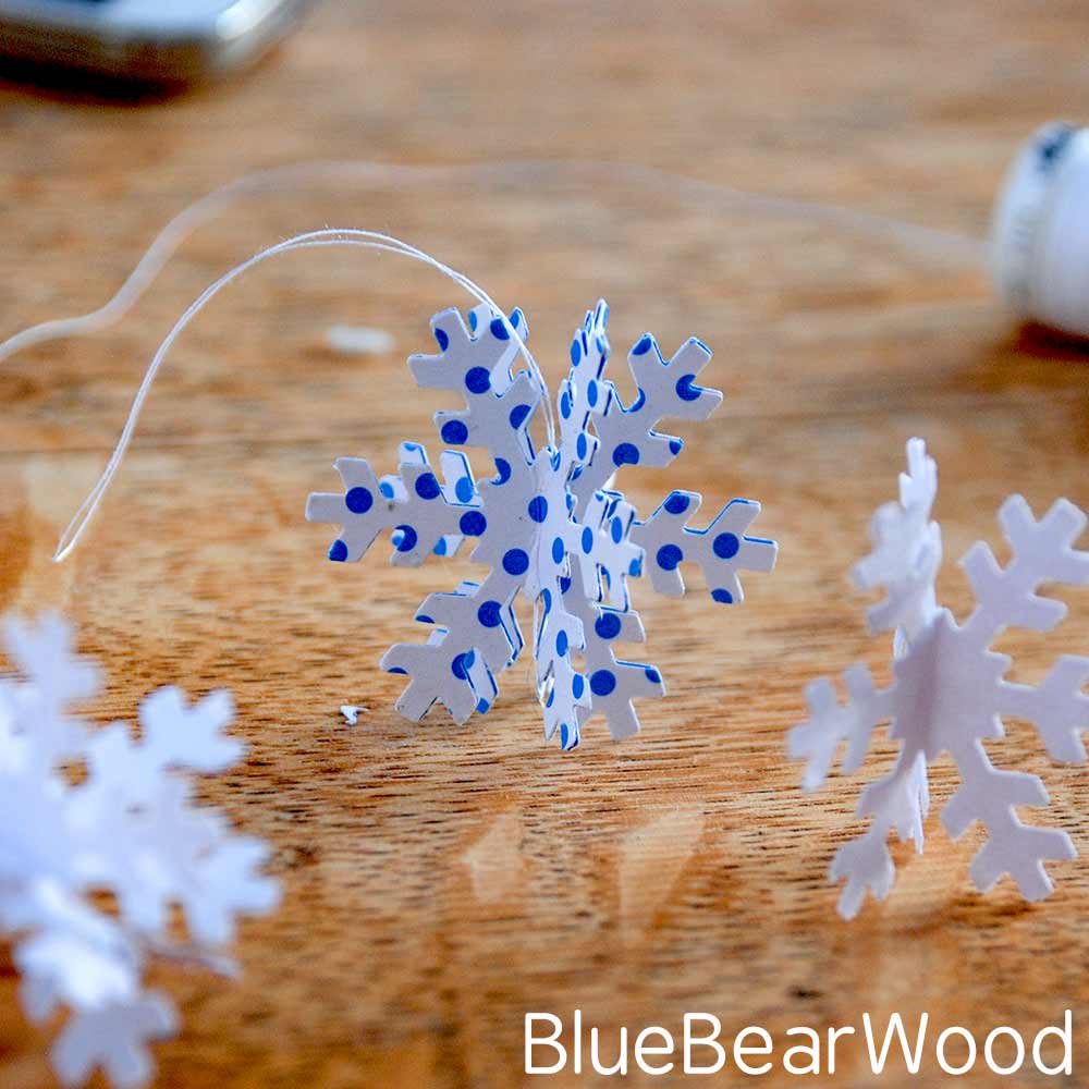 Blue and White Polka Dot 3D Paper Snowflake Craft — Paper Snowflakes