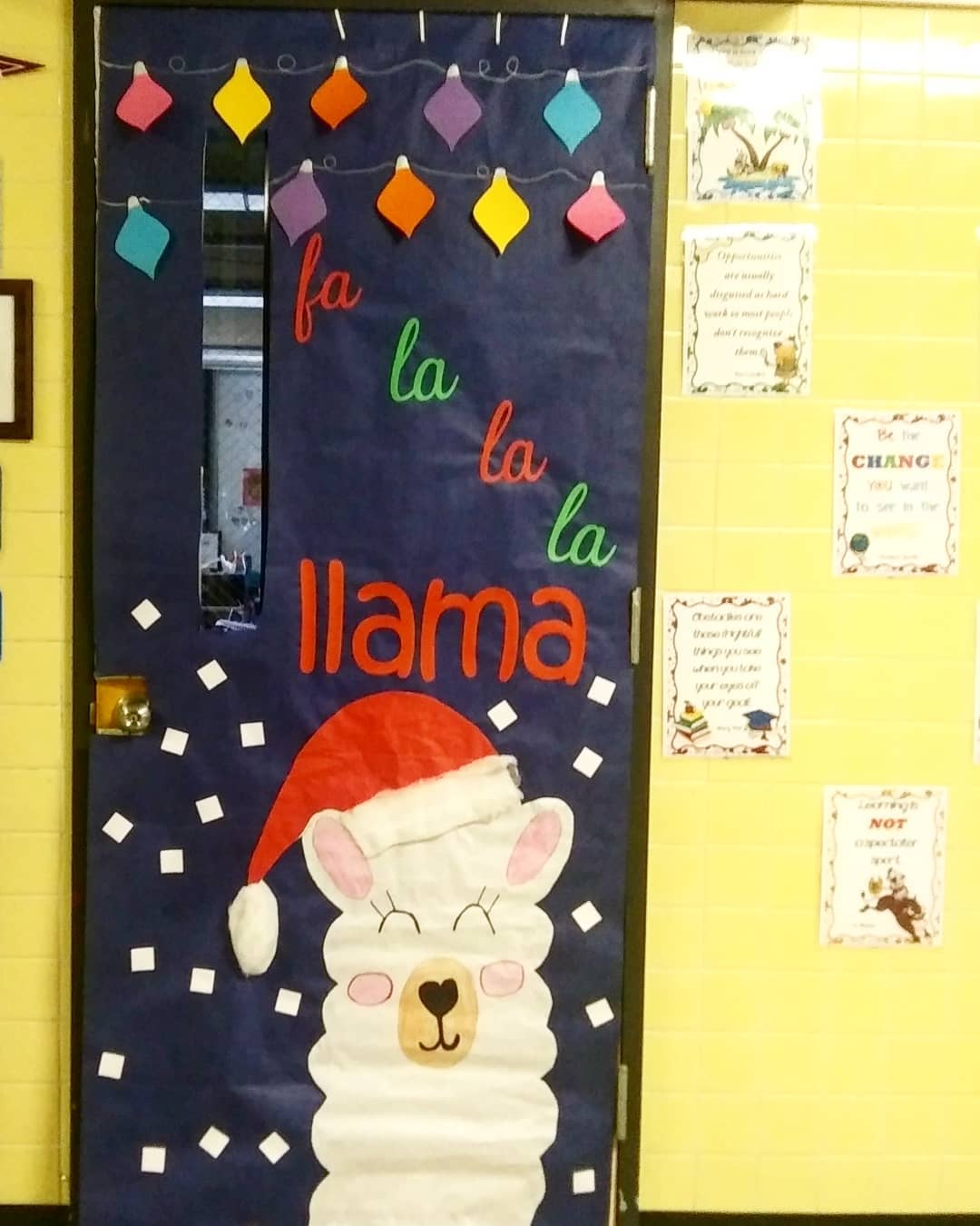 Whimsical Llama Santa Door Whimsical Llama Santa Door — Christmas Classroom Decor