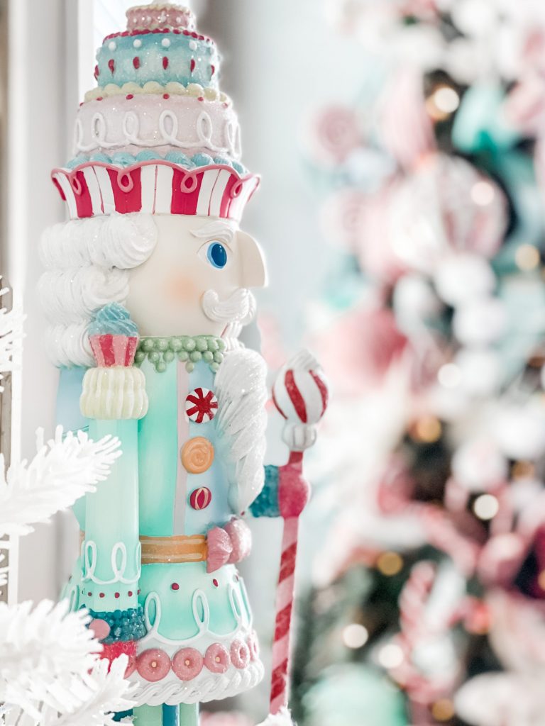 Pastel Nutcracker Figure Decoration — Whimsical Christmas Decor