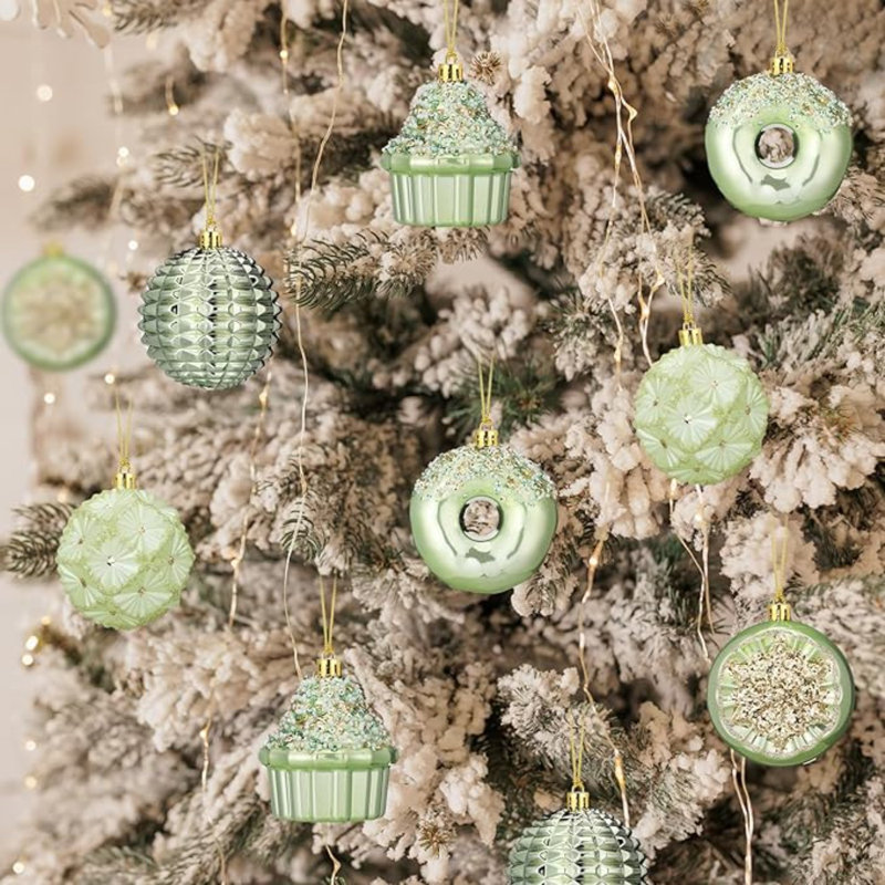 Whimsical Sage Green Donut and Cupcake Ornaments Whimsical Sage Green Donut and Cupcake Ornaments — Sage Green Christmas Decor