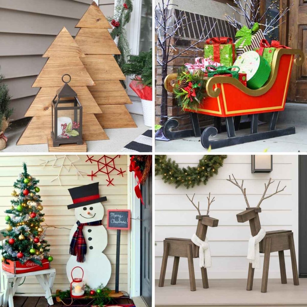 Rustic Christmas Porch with DIY Wooden Decorations — Christmas Yard Decor