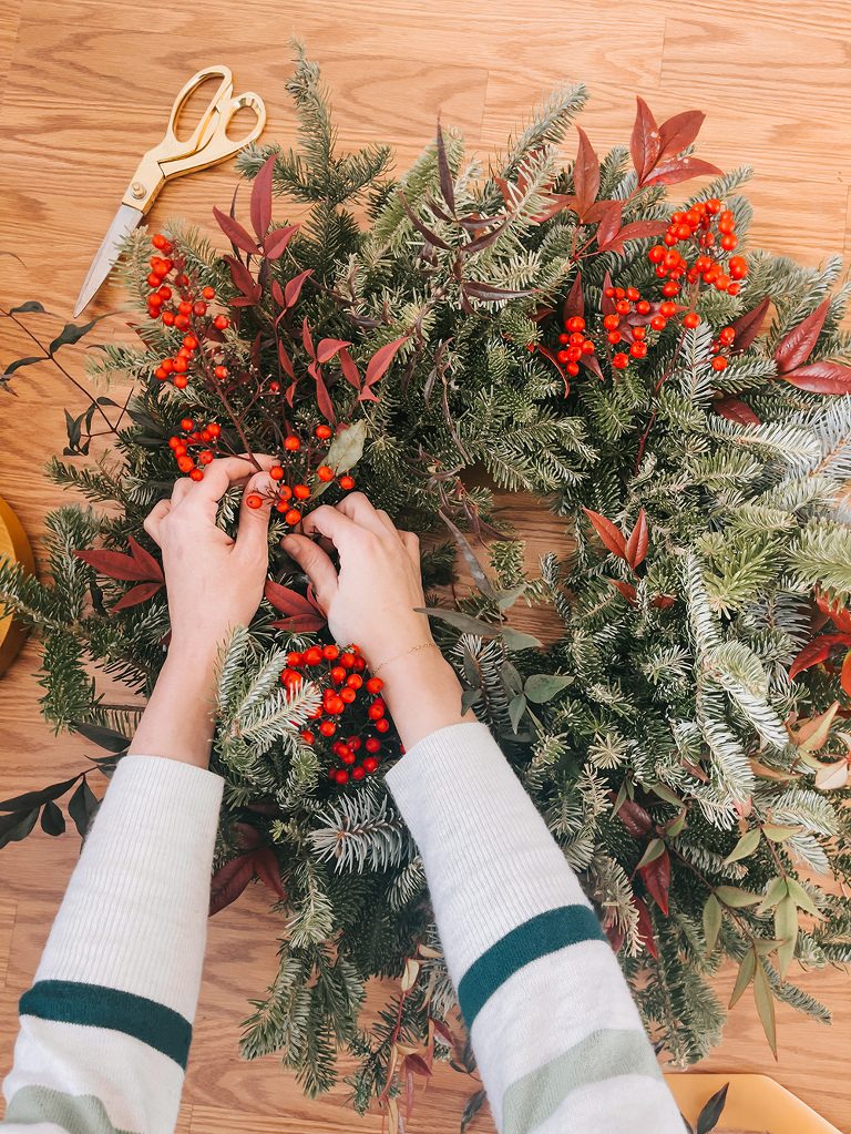 Hands-On DIY Wreath Assembly: Creating with Natural Elements — DIY Christmas Wreath