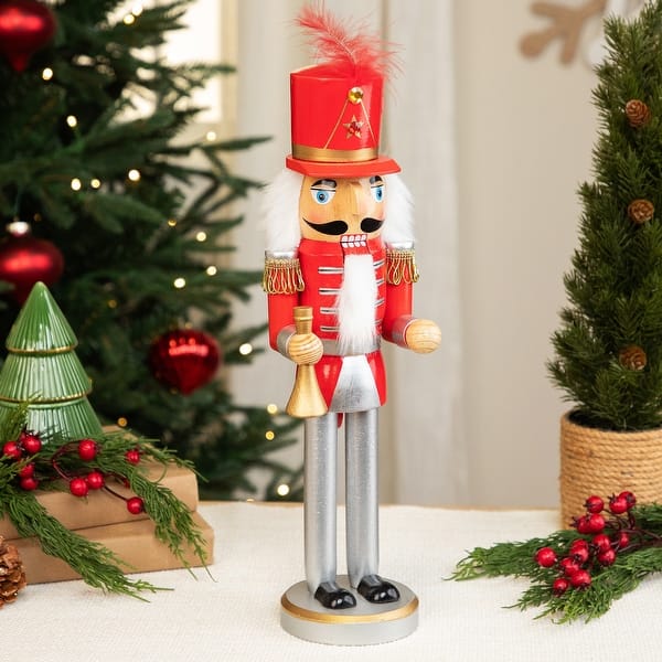 Distinctive Feathered Nutcracker in Red, Silver, and Gold Distinctive Feathered Nutcracker in Red, Silver, and Gold — Nutcracker Christmas Decor