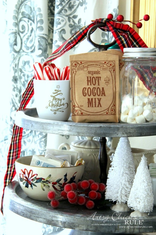 Rustic Metal Tray with Hot Cocoa Station Rustic Metal Tray with Hot Cocoa Station — Christmas Tiered Tray