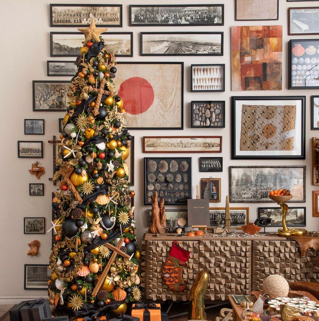 Ornate Christmas Tree with Black and Gold Accents — Whimsical Christmas Decor