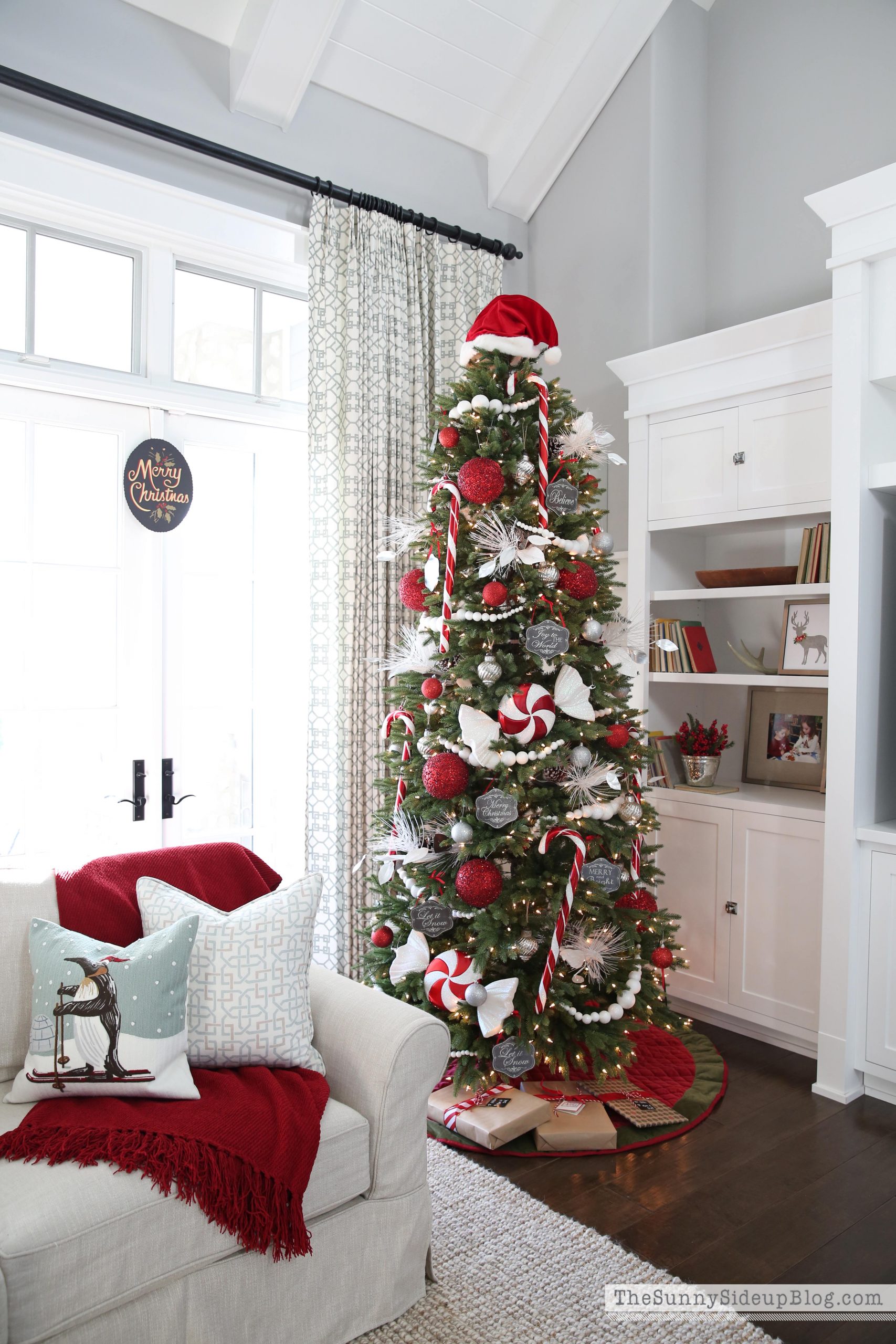 Festive Santa Hat Topper for a Whimsical Christmas Tree — Christmas Tree Topper