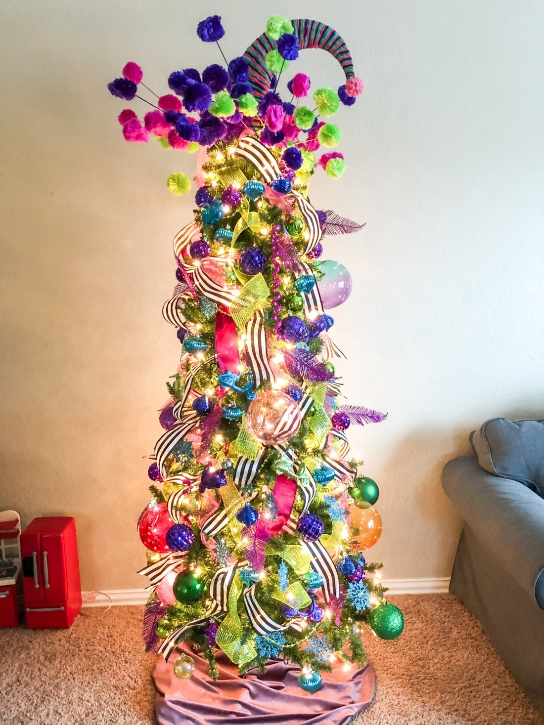 Whimsical Christmas Tree with Oversized Witch Hat Topper — Alternative Christmas Trees