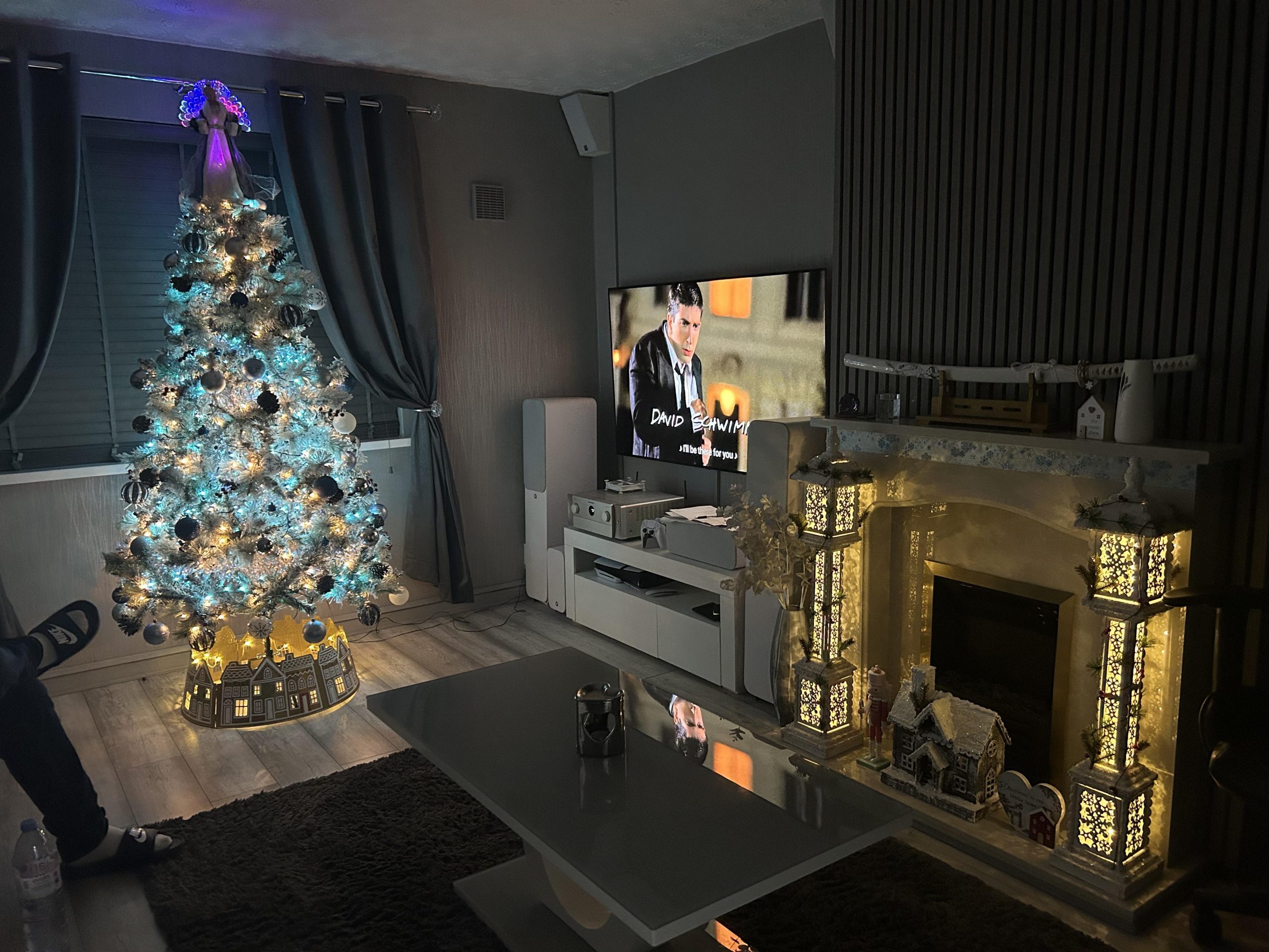 Ambient Lighting from a Tall, Elegant Christmas Tree — Christmas Lights Indoor