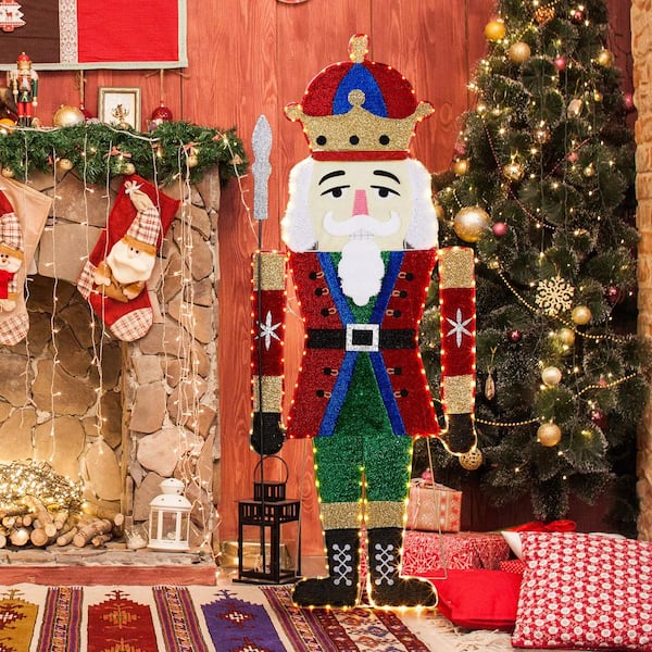 Large Illuminated Nutcracker as an Outdoor Yard Decoration Large Illuminated Nutcracker as an Outdoor Yard Decoration — Nutcracker Christmas Decor