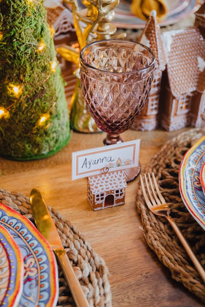 Whimsical Gingerbread House Place Card Holders — Christmas Place Cards