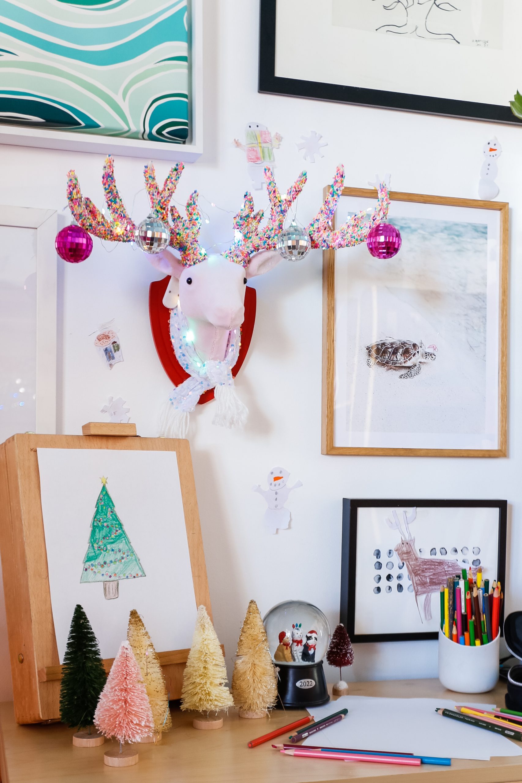 Whimsical Reindeer Head Wall Decor — Whimsical Christmas Decor