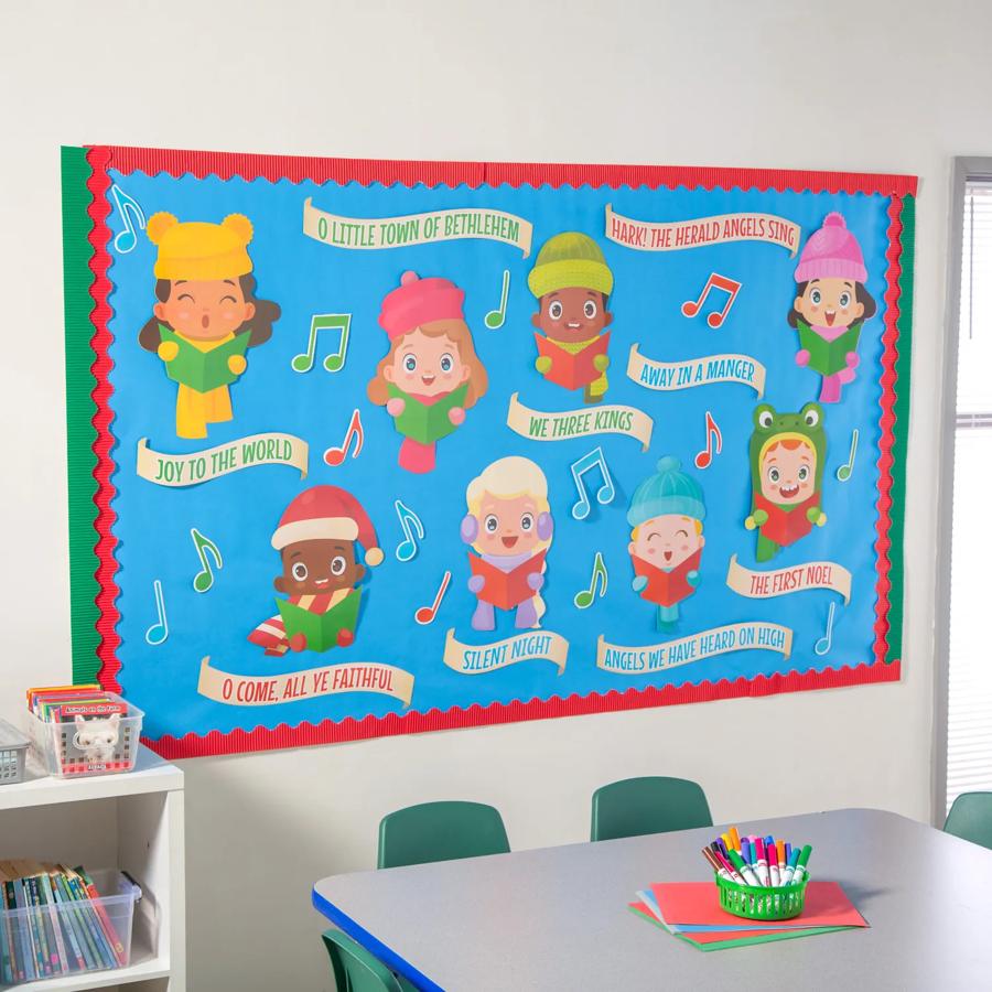 Whimsical Caroling Children Bulletin Board Whimsical Caroling Children Bulletin Board — Christmas Classroom Decor