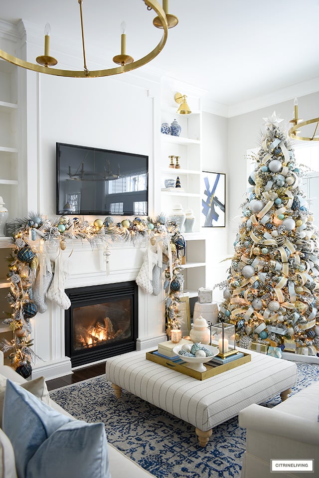Blue, Silver, and Gold Palette for Refined Holiday Elegance — Elegant Christmas Tree