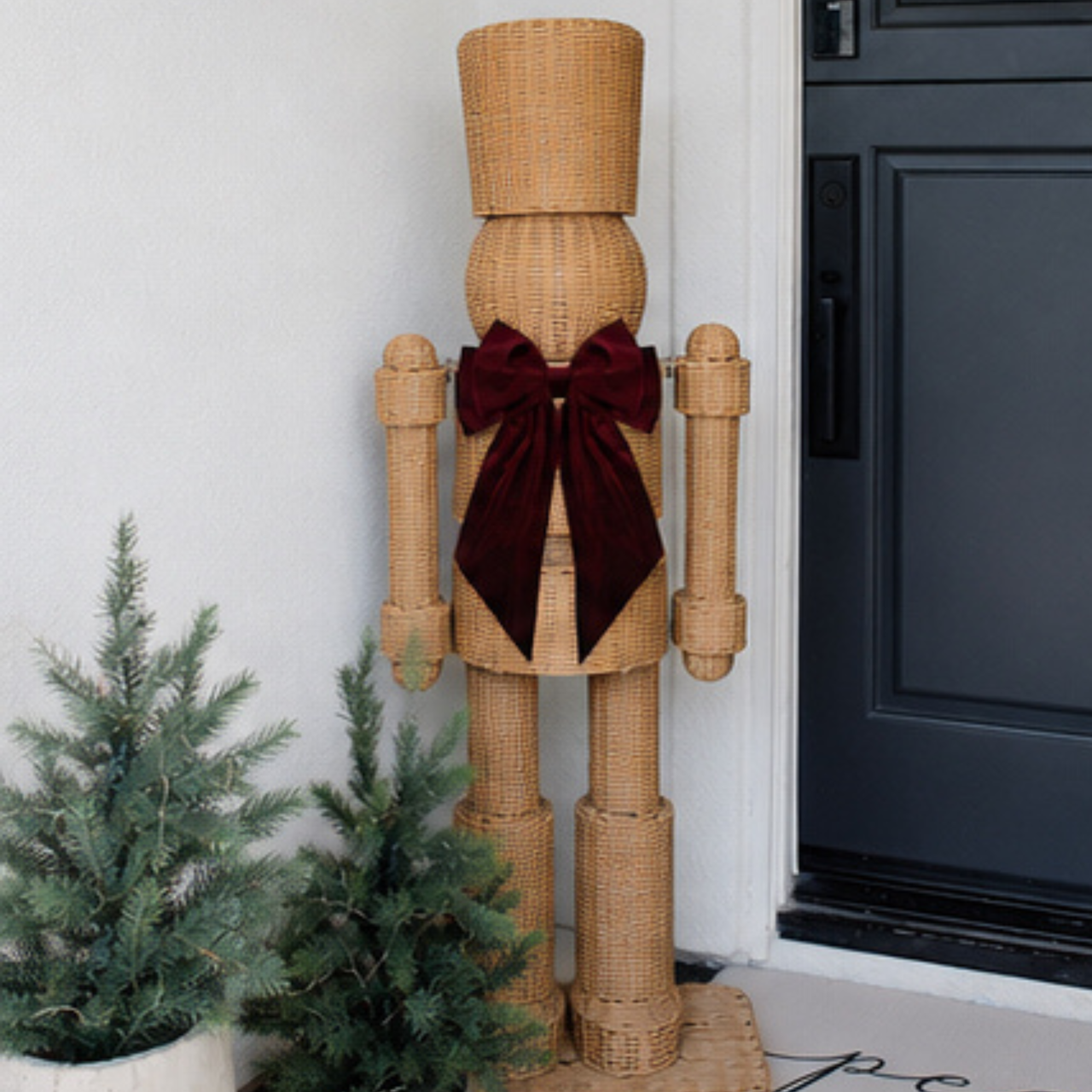 Oversized Woven Nutcracker for a Boho Porch Oversized Woven Nutcracker for a Boho Porch — Nutcracker Christmas Decor