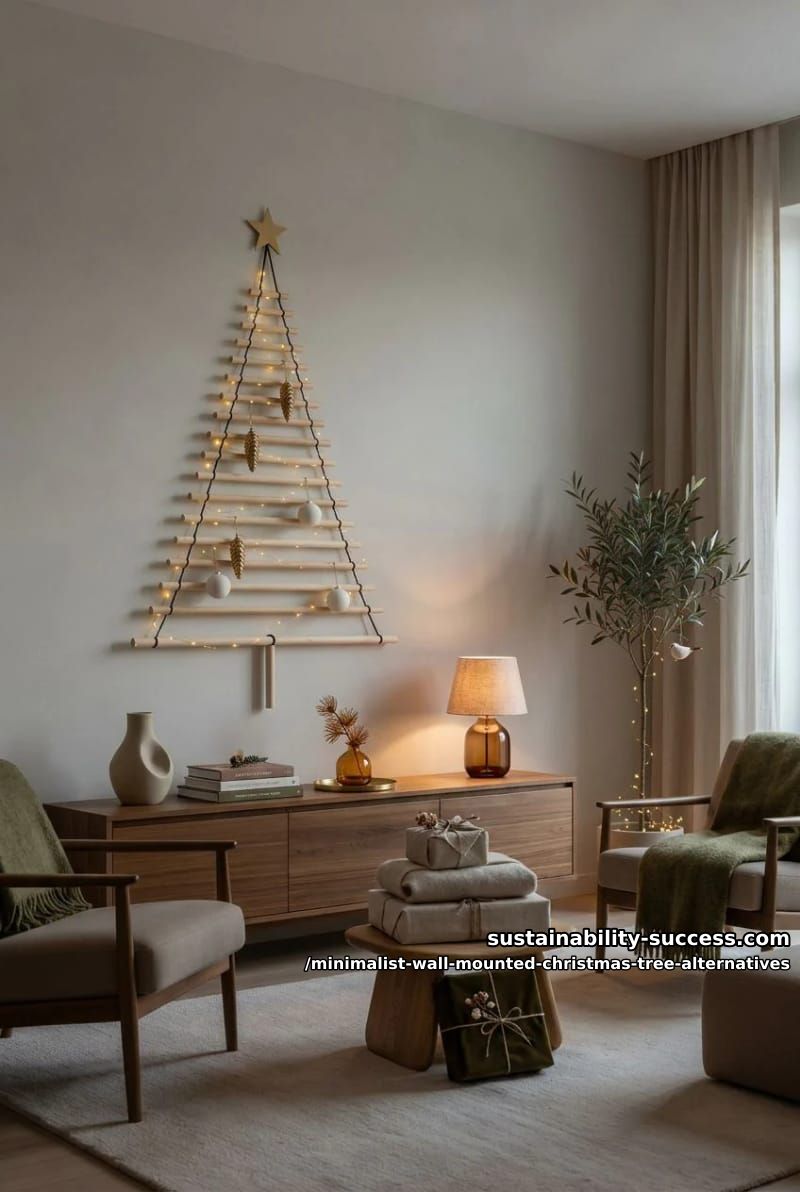 Scandinavian Wall-Mounted Wooden Slat Tree — Alternative Christmas Trees