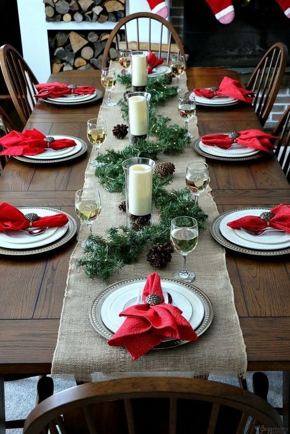 Rustic Visual Idea — Christmas Table Setting