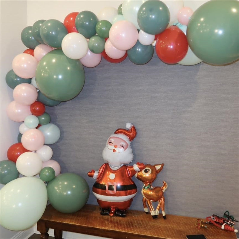 Modern Sage Green, Blush Pink, White, and Red Balloon Garland Arch Modern Sage Green, Blush Pink, White, and Red Balloon Garland Arch — Christmas Balloon Garland