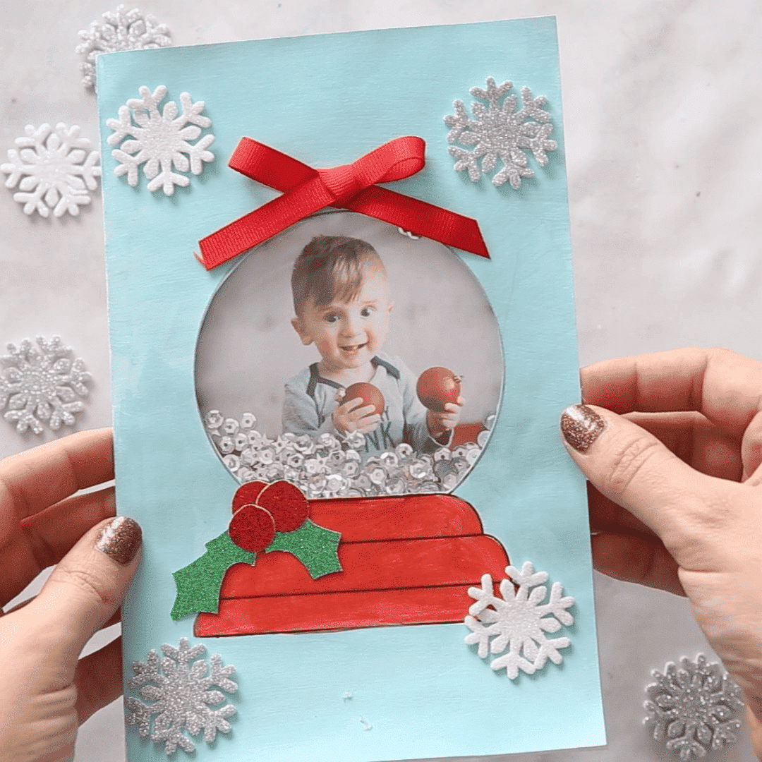 Personalized Snow Globe Christmas Card Personalized Snow Globe Christmas Card — Christmas Crafts for Kids