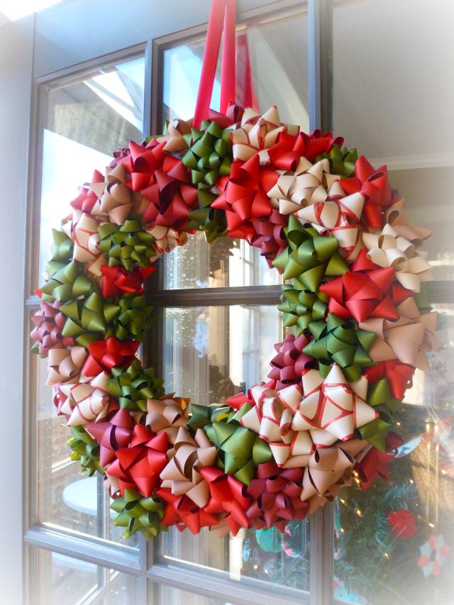 Vibrant Ribbon Bow Wreath: A Colorful DIY Door Decoration — DIY Christmas Wreath
