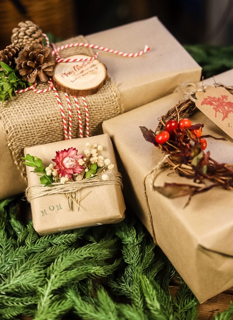DIY Natural Holiday Gift Wrap Ideas - Cottage On Bunker Hill