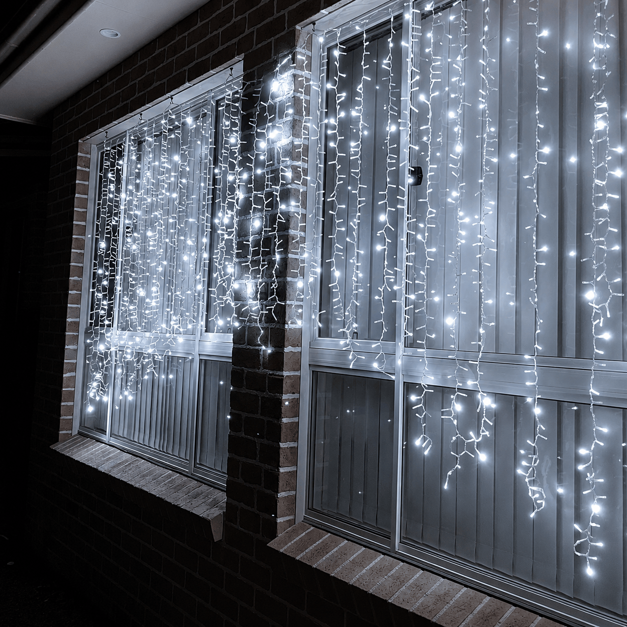 Dense Cascade of Icicle Fairy Lights for a Bright Window Glow — Christmas Fairy Lights Window