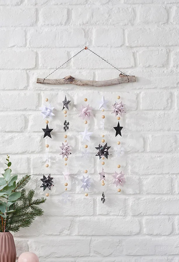 Modern Rustic Paper Star Garland — Christmas Crafts for Adults