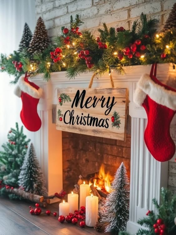 26 Beautiful Christmas Mantel Decorating Ideas for a Cozy Holiday Home
