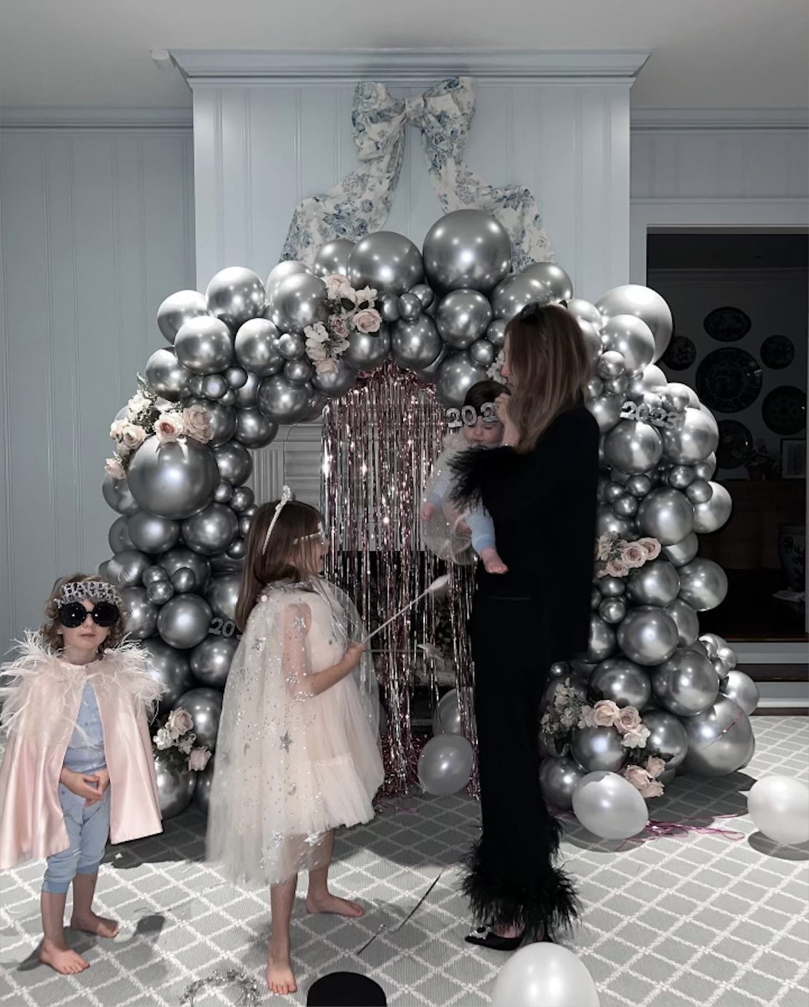 Create a Grand Entrance with a Silver Balloon Arch and Glitter Curtain Create a Grand Entrance with a Silver Balloon Arch and Glitter Curtain — New Years Eve Party for Kids