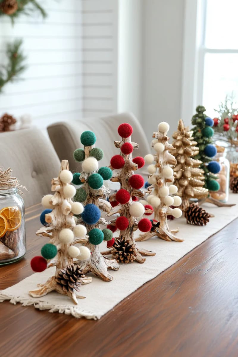 Rustic Miniature Christmas Trees Centerpiece — Christmas Crafts for Adults