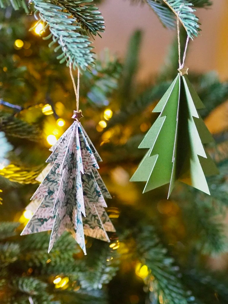 Modern Folded Paper Tree Ornaments — Christmas Crafts for Adults